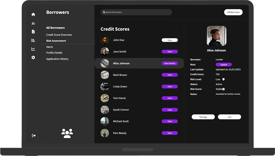 Crypto Lender's dashboard